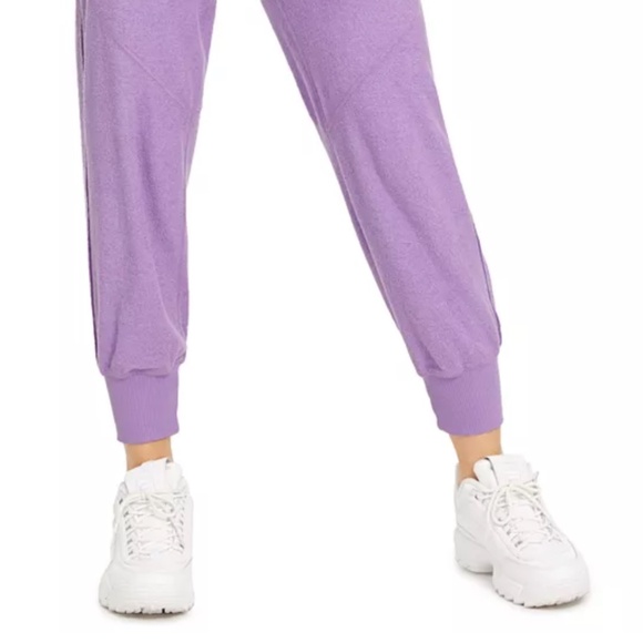 Free People Movement Women Radiant Jogger Purple Comfy Terry Loungewear Athletic - Picture 4 of 12